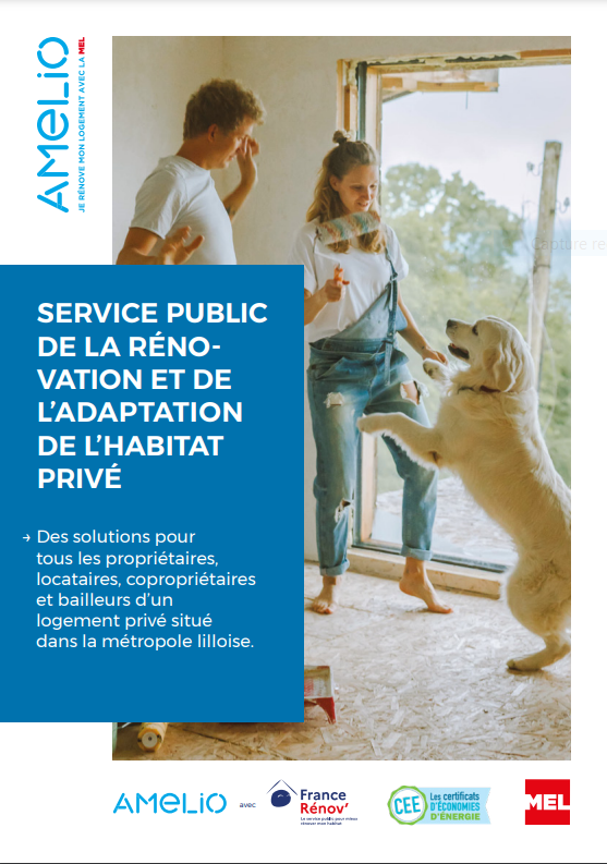 Plaquette de présentation du réseau AMELIO, le service public de la MEL pour l'amélioration de l'habitat, et de ses services